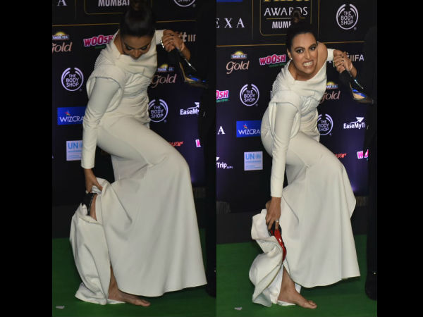 Swara Bhaskar Takes Off Her Heels At IIFA 2019! Swara Bhaskar Takes Off Her Heels At IIFA 2019!