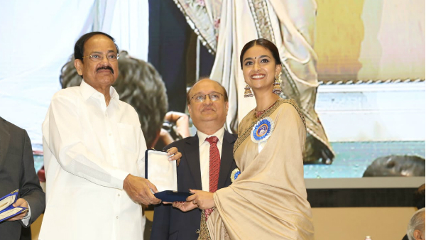 Keerthy Suresh Collects Best Actress Award