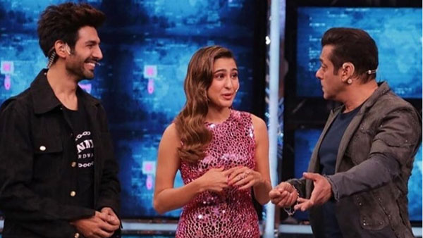Love Aaj Kal Actors Sara Ali Khan And Kartik Aaryan Grace Bigg Boss 13 Love Aaj Kal Actors Sara Ali Khan And Kartik Aaryan Grace Bigg Boss 13