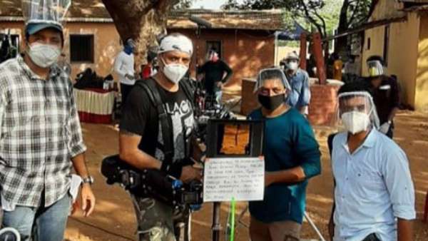 Akshay Kumar shoots for a public interest advertisement for the Ministry of Jal Shakti to promote hygiene.