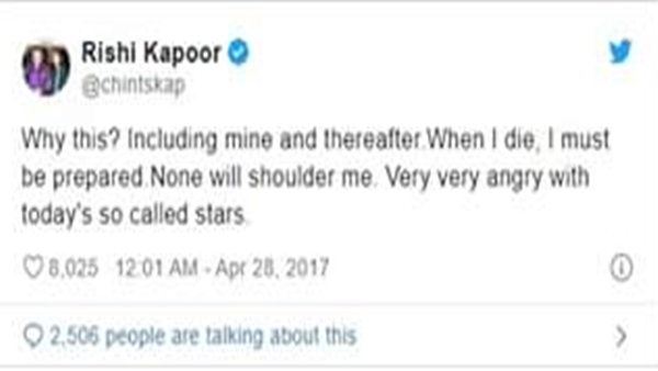 Rishi Kapoors old tweet