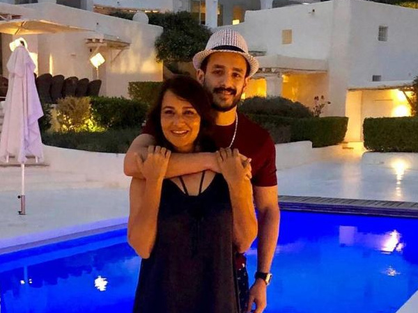 Akhil Akkineni and Amala Akkineni