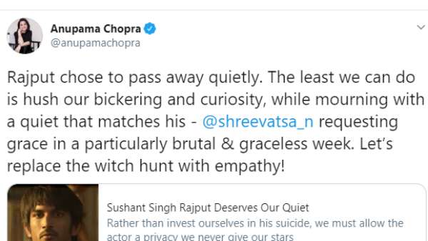 Anupama Chopra's Tweet