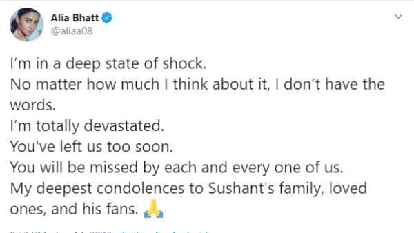 Alia Bhatt's Tweet Alia Bhatt's Tweet