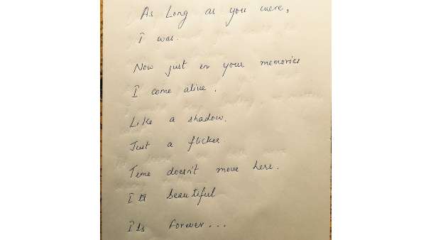 Sushant's Hand Written Poem For Late Mother