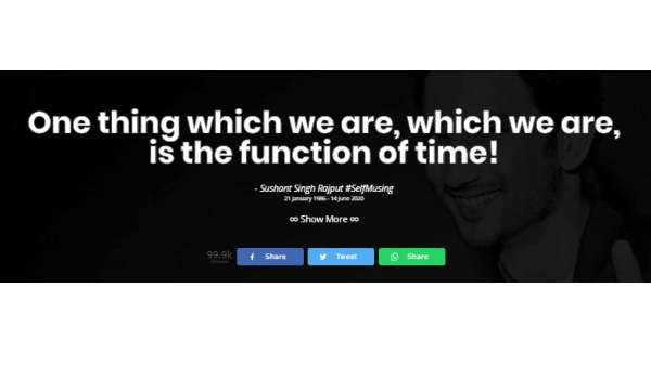 Sushant Passed Away On June 14, 2020