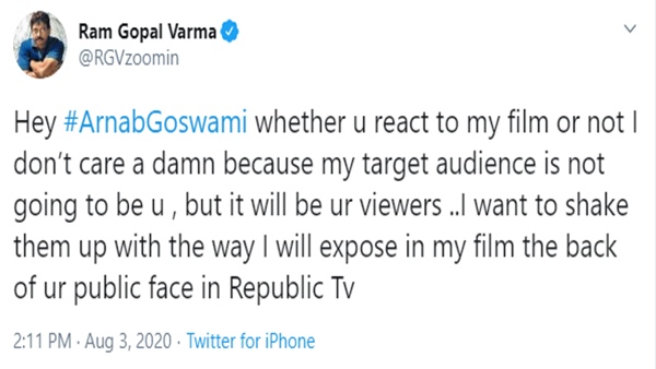 RGV To Expose Arnab Goswami RGV To Expose Arnab Goswami