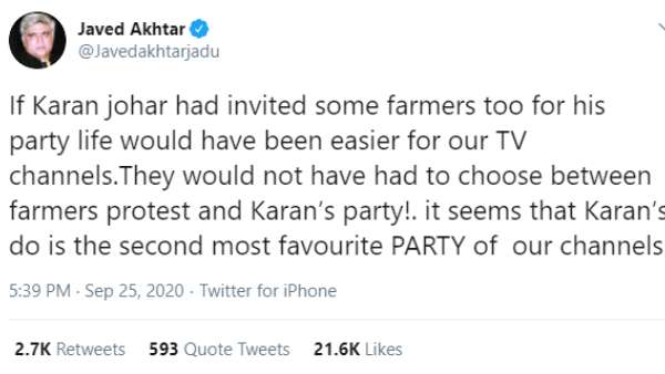 Javed Akhtar's Tweet Javed Akhtar's Tweet
