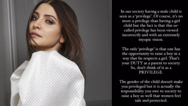 Anushka Sharma Shares Her Thoughts On The So-Called Privilege Of Having A Male Child Anushka Sharma Shares Her Thoughts On The So-Called Privilege Of Having A Male Child
