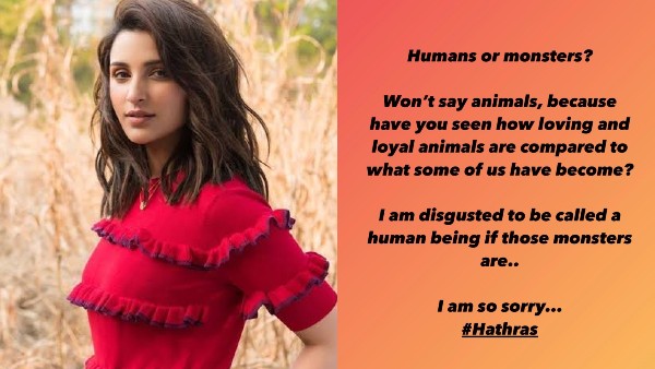 Parineeti Chopra Also Shared Her Frustration Over The Hathras Incident