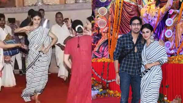 Mouni Roy At A Durga Pooja With Ayan Mukerji Mouni Roy At A Durga Pooja With Ayan Mukerji