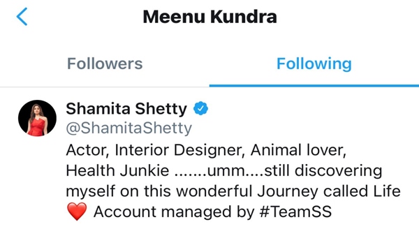 BB 15: Karan Kundrra’s Sister Meenu Kundra Follows Shamita Shetty On Twitter; Is This A Sign From His Sister?