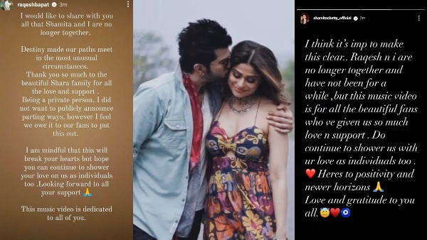 Shamita Shetty & Raqesh Bapat Part Ways; Announce Break Up On Social Media