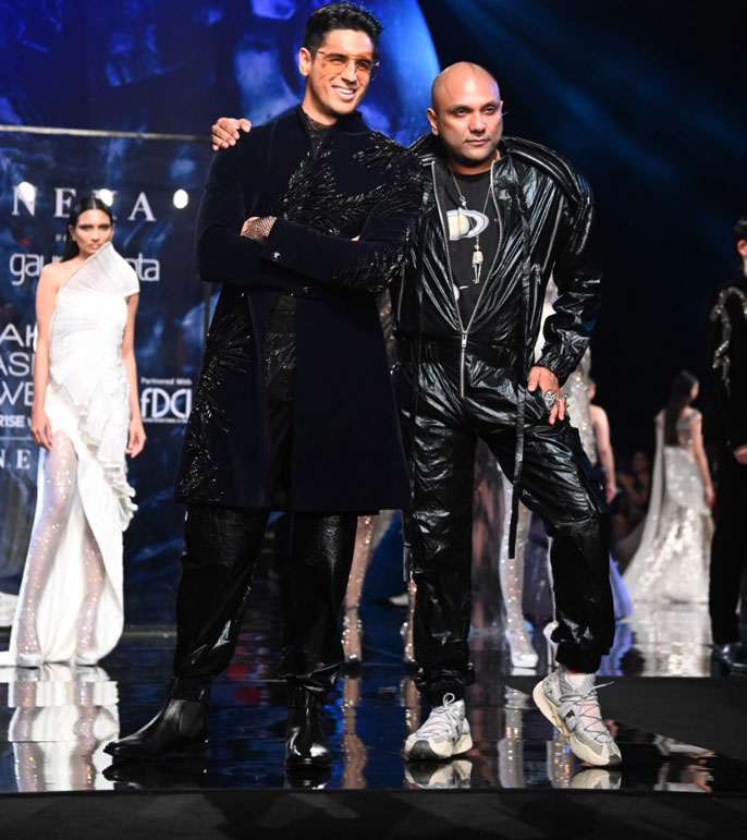 Sidharth with Gaurav Gupta