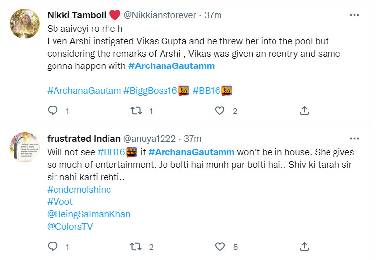 Netizens want Archana Back Netizens want Archana Back