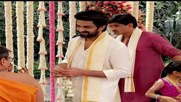 Naga Shaurya Wears A Silk Kurtha For The Muhurtham 