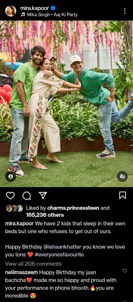 Mira Rajputs post for Ishaan Mira Rajputs post for Ishaan