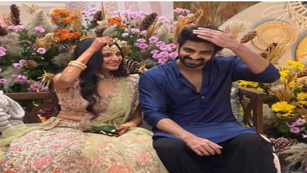 A Picture from the Couple's Mehendi Ceremony