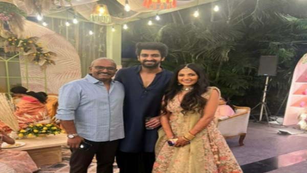 Naga Shaurya & Anusha With Musician Kalyan Koduri During Mehendi