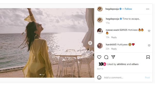 Pooja Hedge instagram post