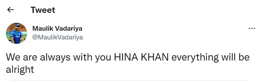 Hina Khan Betrayal post fans