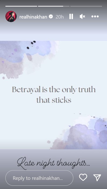 Hina Khan Betrayal post fans