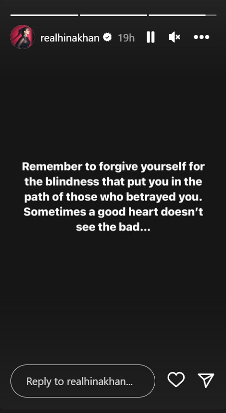 Hina Khan Betrayal post fans