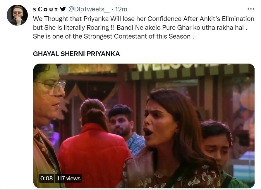 Bigg Boss 16 Priyanka Chahar Choudhary Twitter Ghayal Sherni Priyanka Trend