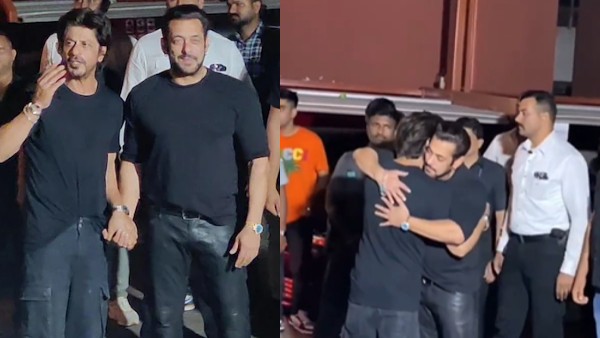 SRK Gives A Tight Hug To Salman On His Birthday SRK Gives A Tight Hug To Salman On His Birthday