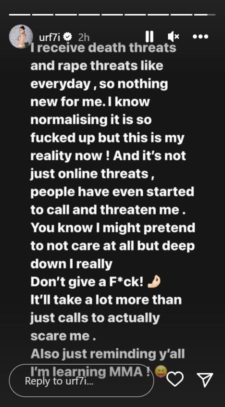 Uorfi Javed Broker Threats