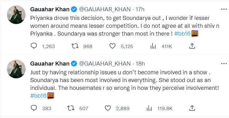 Gauahar Khan UNHAPPY With Priyanka, Shiv