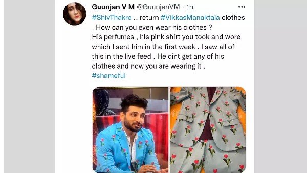Guunjan’s Deleted Tweet For Shiv