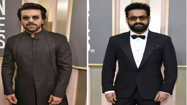 Ram Charan Jr NTR At Golden Globes Ram Charan Jr NTR At Golden Globes