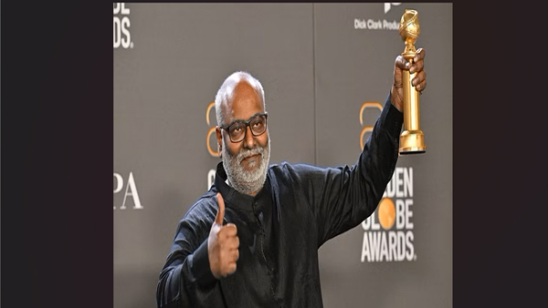 Keeravani with Golden Globes Award Keeravani with Golden Globes Award