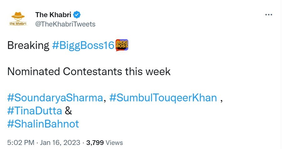 Bigg Boss 16: Meet The Nominated Contestants Of This Week Shalin Tina Sumbul Soundarya