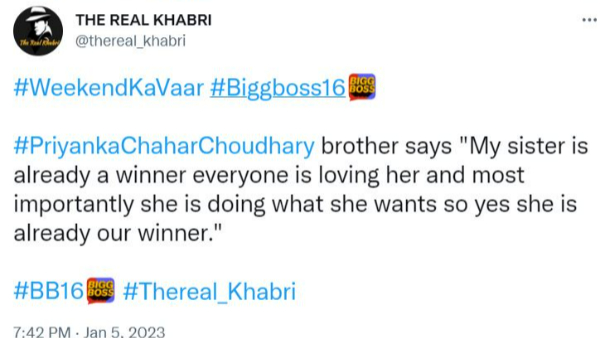 What Priyanka's Brother Said In Bigg Boss 16? What Priyanka's Brother Said In Bigg Boss 16?