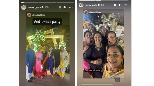 Neena Gupta Stuns In Pink Saree As She Attends Wedding With Husband vivek Mehra, BFF Soni Razdan