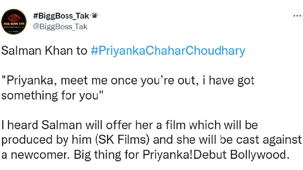 Priyanka With A Newcomer In Salman’s Production Venture?