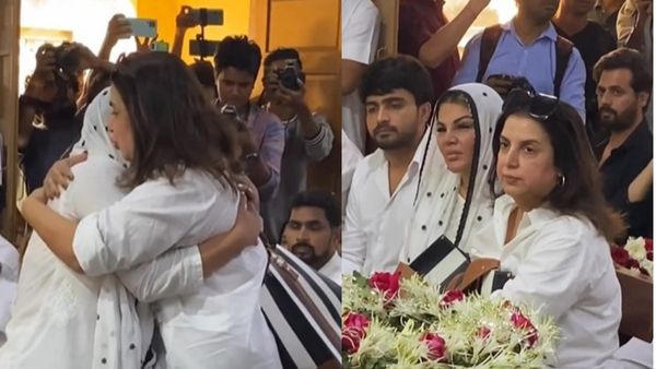 Farah Khan Consoles Rakhi Sawant At Her Mothers Funeral Farah Khan Consoles Rakhi Sawant At Her Mothers Funeral