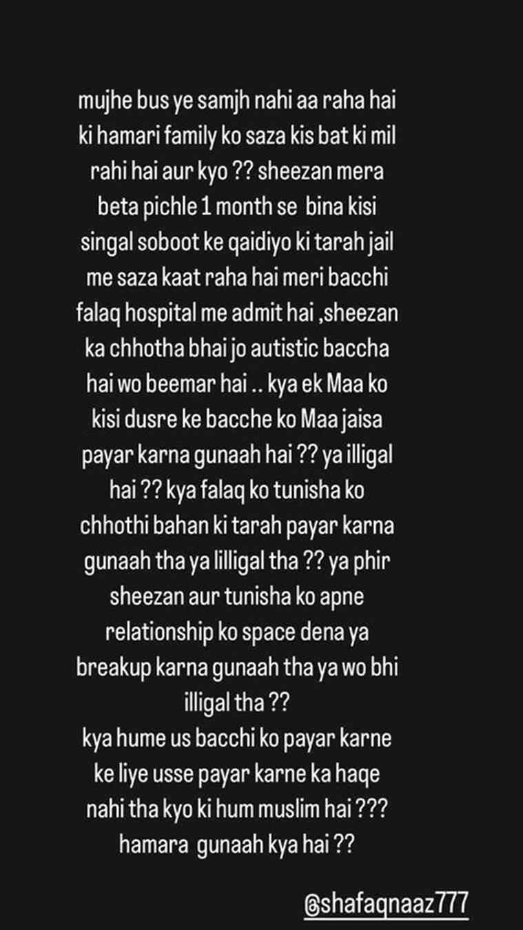 Tunisha Sharma Death Case: Sheezan’s Sister Falaq Naaz Hospitalised