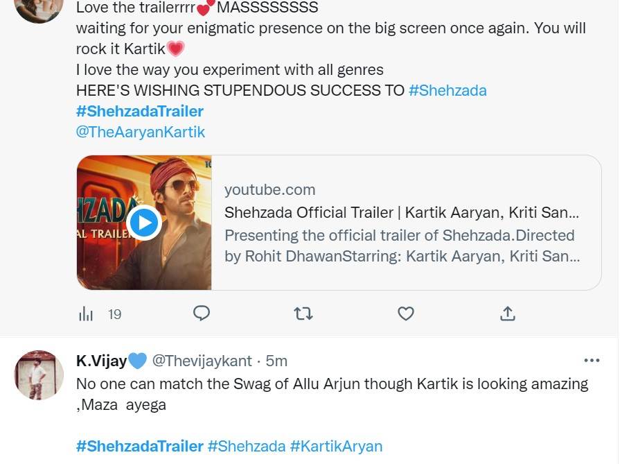 Trailer Of Kartik Aaryan’s Shehzada Is Finally Out RRR References Nepotism Fans Reaction Trailer Of Kartik Aaryan’s Shehzada Is Finally Out RRR References Nepotism Fans Reaction