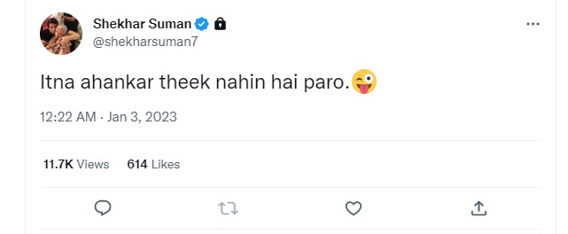 Shekhars tweet