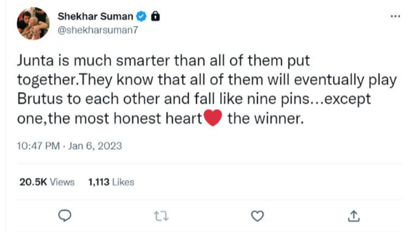 Shekhar Suman's Cryptic Tweet Related To Bigg Boss 16