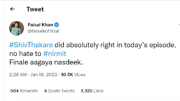 Faisal Clears ‘No Hate To Nimrit’ 