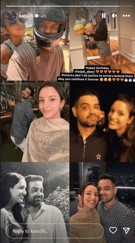 karnesh wishes tripti dimri