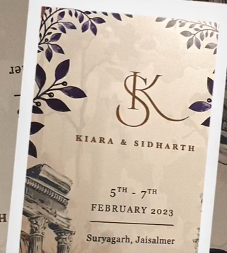 Sid Kiara Wedding Invitation Card