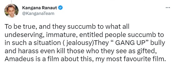 Kangana Ranaut Reacts To AR Rahman’s ‘B’Wood Gang’ Remark Kangana Ranaut Reacts To AR Rahman’s ‘B’Wood Gang’ Remark