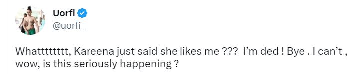 Urfi Javed Reacts To Kareena Kapoor's Comment