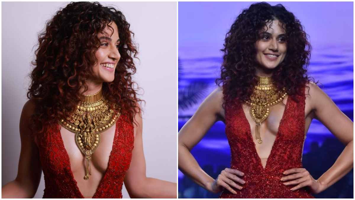 Taapsee Pannu Trouble: Complaint Pairing Laxmi Neckpiece With Bold Outfit Taapsee Pannu Trouble: Complaint Pairing Laxmi Neckpiece With Bold Outfit