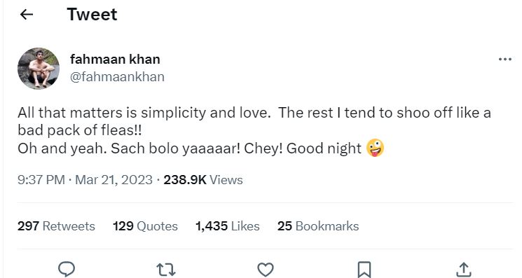 What Fahmaan Khan Tweeted? What Fahmaan Khan Tweeted?